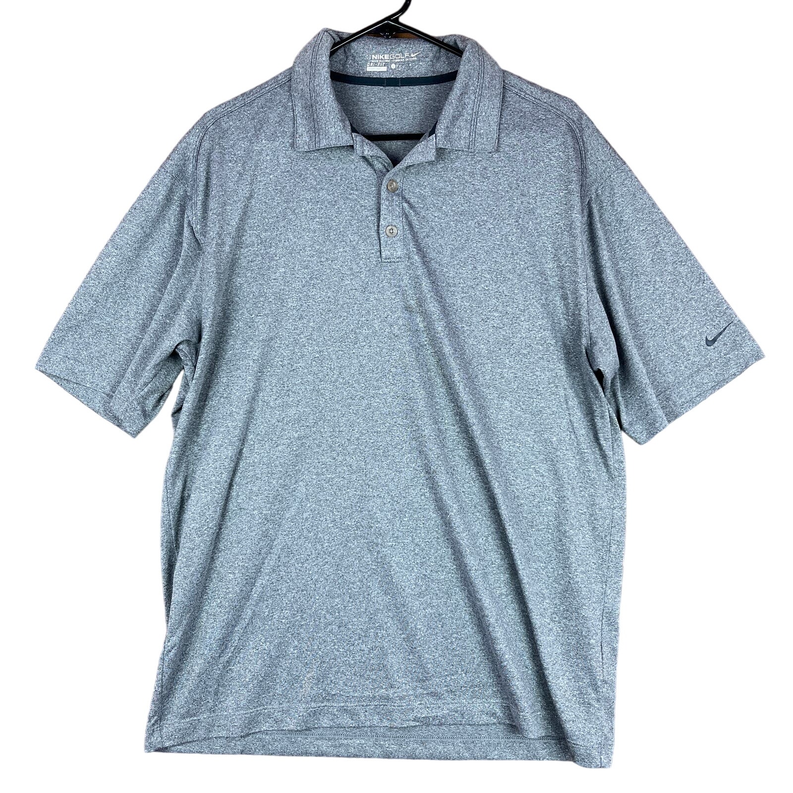 Nike Golf Mens Polo Gray Dri Fit Short Sleeve Comfort Performance Large